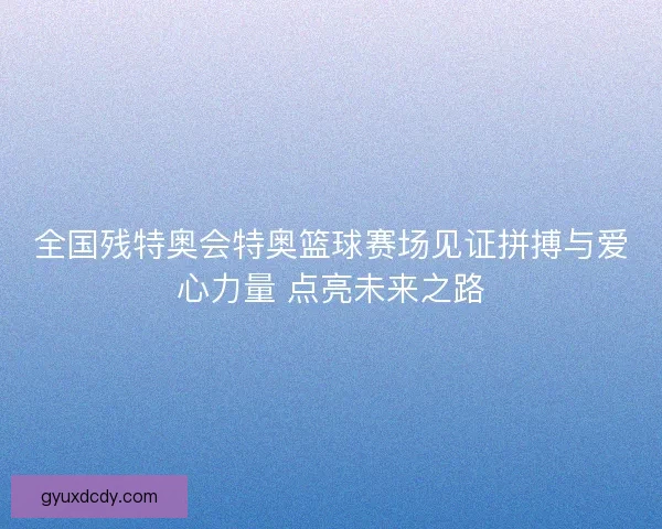 全国残特奥会特奥篮球赛场见证拼搏与爱心力量 点亮未来之路
