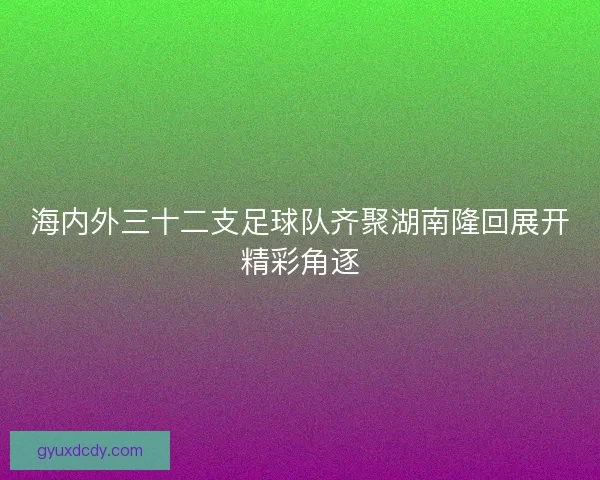 海内外三十二支足球队齐聚湖南隆回展开精彩角逐