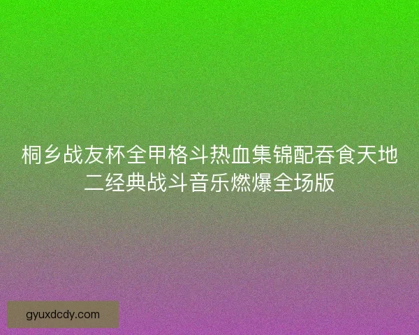 桐乡战友杯全甲格斗热血集锦配吞食天地二经典战斗音乐燃爆全场版 桐乡战友杯全甲格斗热血集锦配吞食天地二经典战斗音乐燃爆全场版