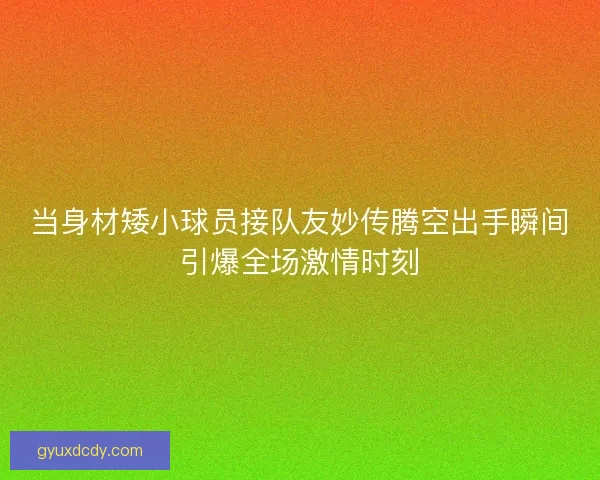 当身材矮小球员接队友妙传腾空出手瞬间引爆全场激情时刻 当身材矮小球员接队友妙传腾空出手瞬间引爆全场激情时刻